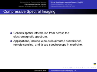 Compressed Sensing In Spectral Imaging | PDF