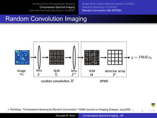 Compressed Sensing In Spectral Imaging | PDF