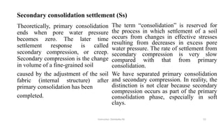 Secondary Compression Comprehensive Study of Soil Compressibility and Consolidation in ...