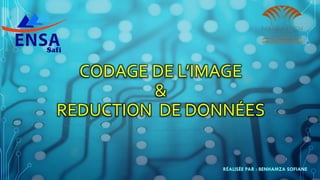 RÉALISÉE PAR : BENHAMZA SOFIANE
CODAGE DE L’IMAGE
&
REDUCTION DE DONNÉES
1
 