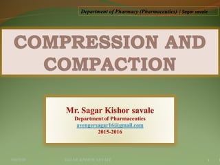 11
Department of Pharmacy (Pharmaceutics) | Sagar savale
04/21/16 Sagar KiShor Savale
 
