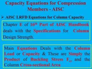 Compression Members 1 for Steel Structures | PDF