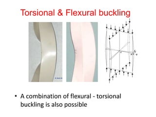 Torsional & Flexural buckling
• A combination of flexural - torsional
buckling is also possible
 