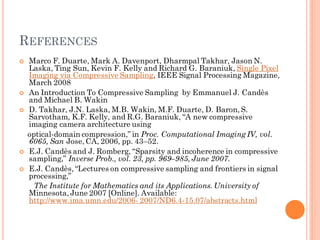 Compressive Sampling Presentation | PDF