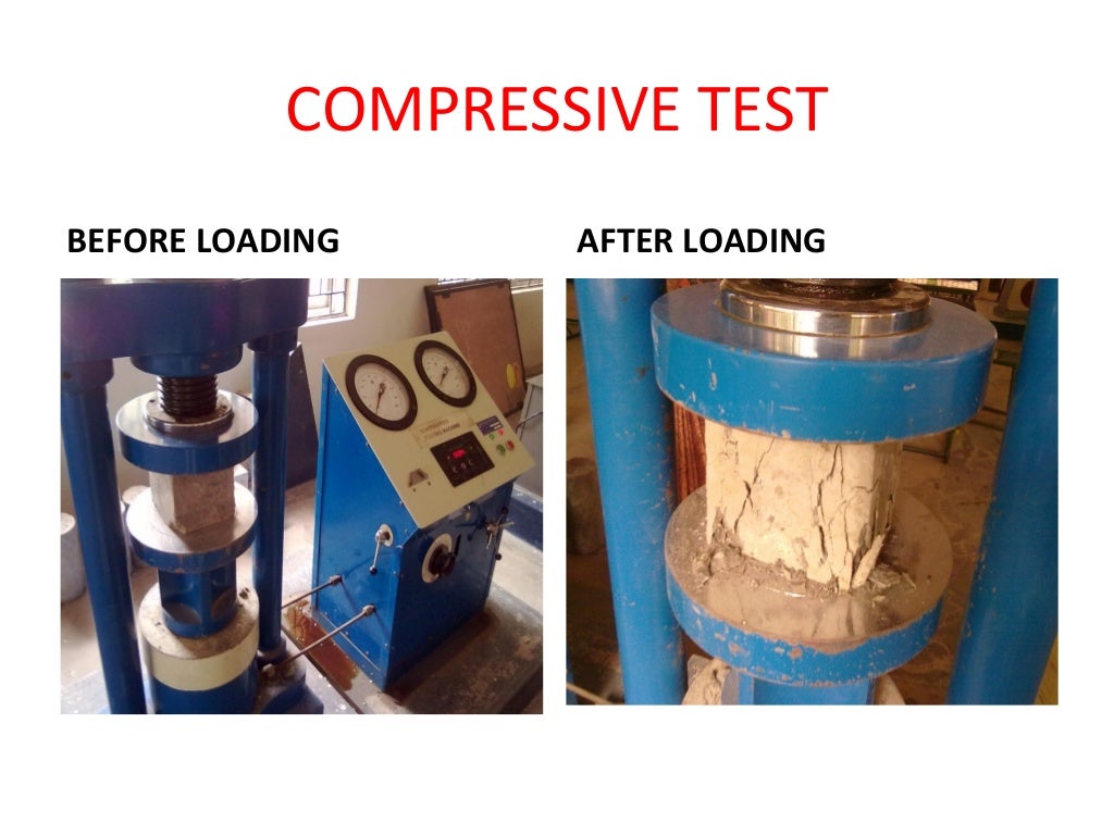 Compressive strength in concrete test