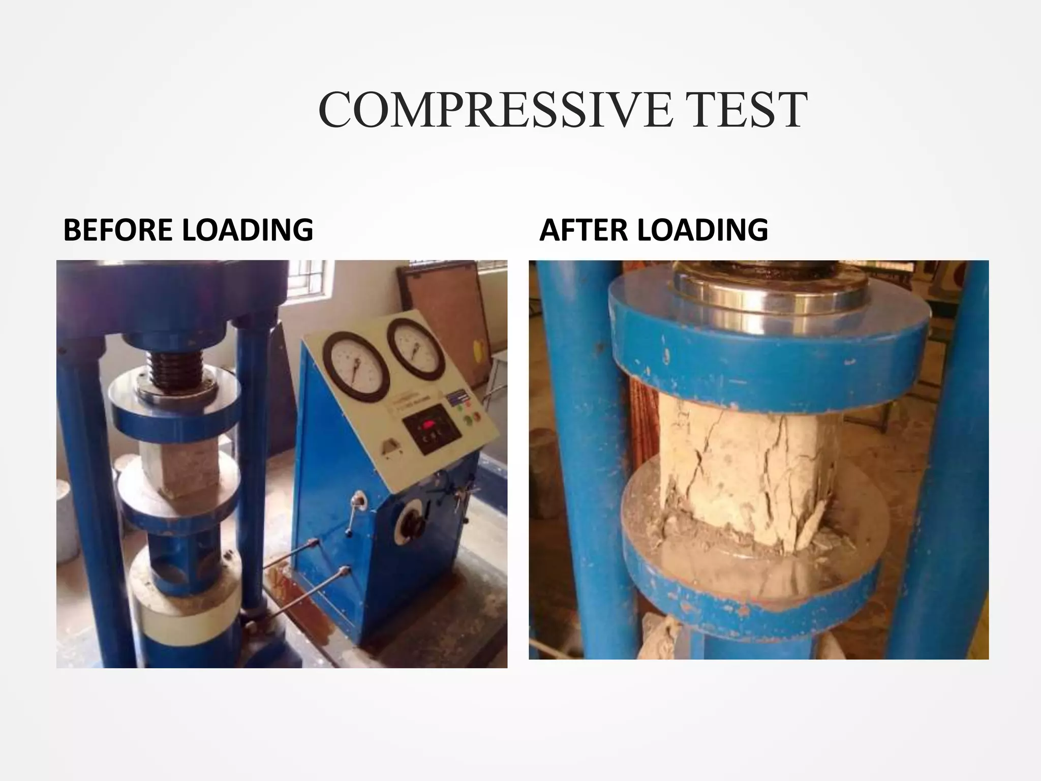 COMPRESSIVE TEST
BEFORE LOADING AFTER LOADING