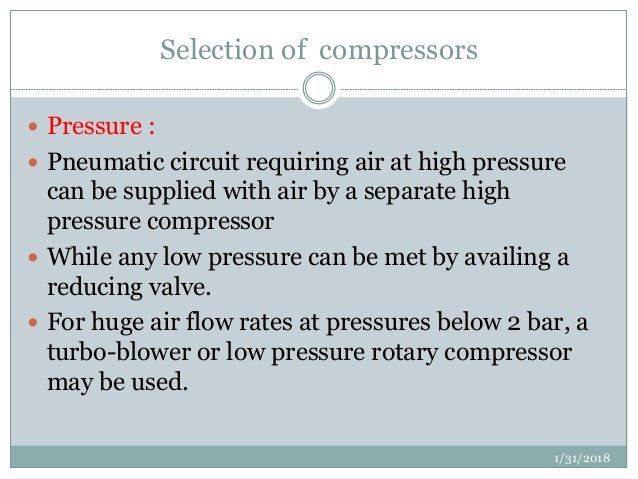 CLASSIFICATION OF COMPRESSORS