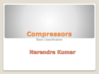 Compressors
Basic Classification
 