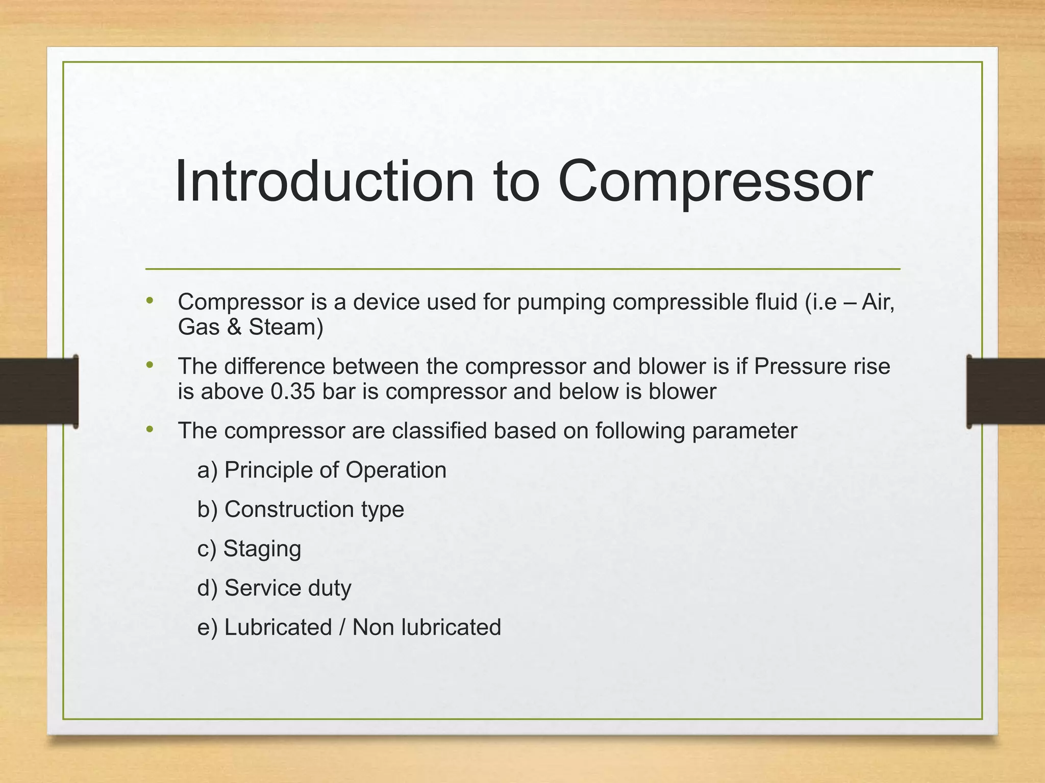 Basics of Different Types of Compressors | PPT