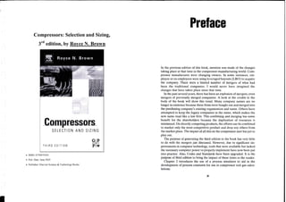 Compressors selection and sizing