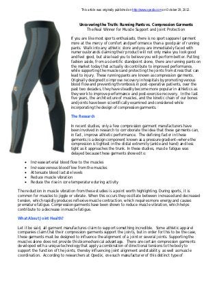 Compression Wear Garments for Joint Support and Muscle Fatigue Prevention