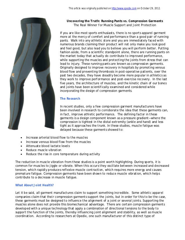 Compression Wear Garments for Joint Support and Muscle Fatigue Prevention