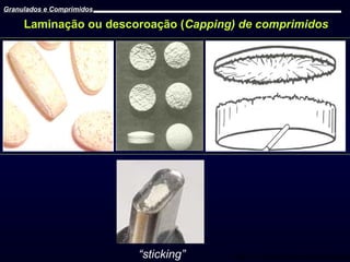 Granulados e Comprimidos

Laminação ou descoroação (Capping) de comprimidos

“sticking”

Prof. Dr. Cícero Flávio Soares Aragão

 