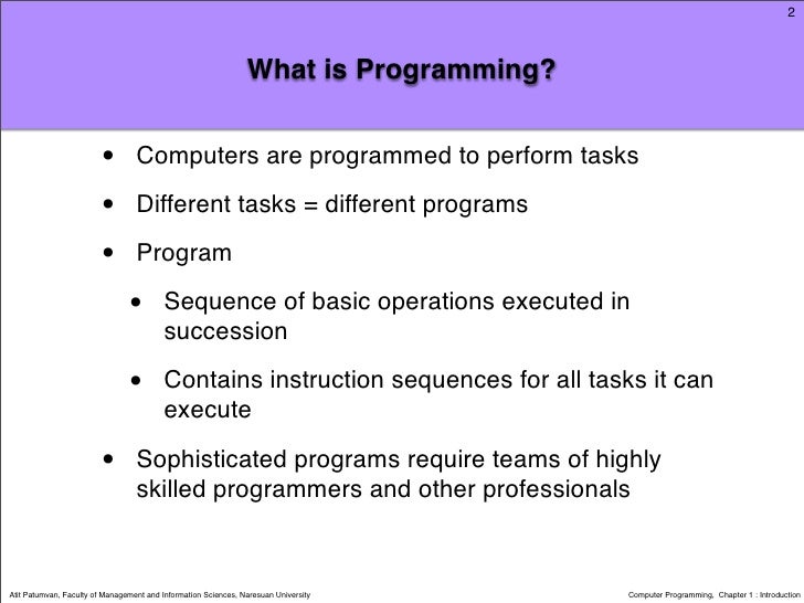 Computer Programming: Chapter 1