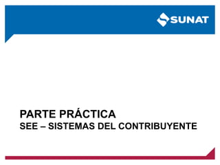 PARTE PRÁCTICA
SEE – SISTEMAS DEL CONTRIBUYENTE
 