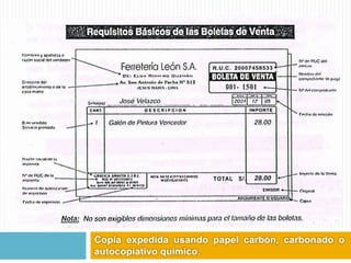 Copia expedida usando papel carbón, carbonado o
autocopiativo químico.
 