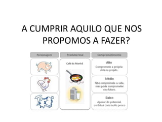 A CUMPRIR AQUILO QUE NOS
    PROPOMOS A FAZER?
 