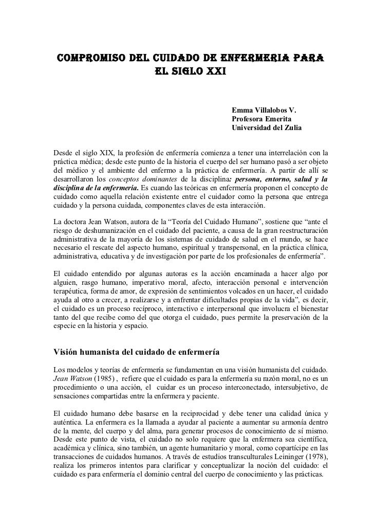 Compromiso Del Cuidado De Enfermeria Para El Siglo Xxi Compromiso Del Cuidado De Enfermeria Para El Siglo Xxi
