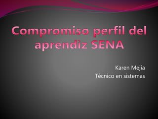 Karen Mejía
Técnico en sistemas
 