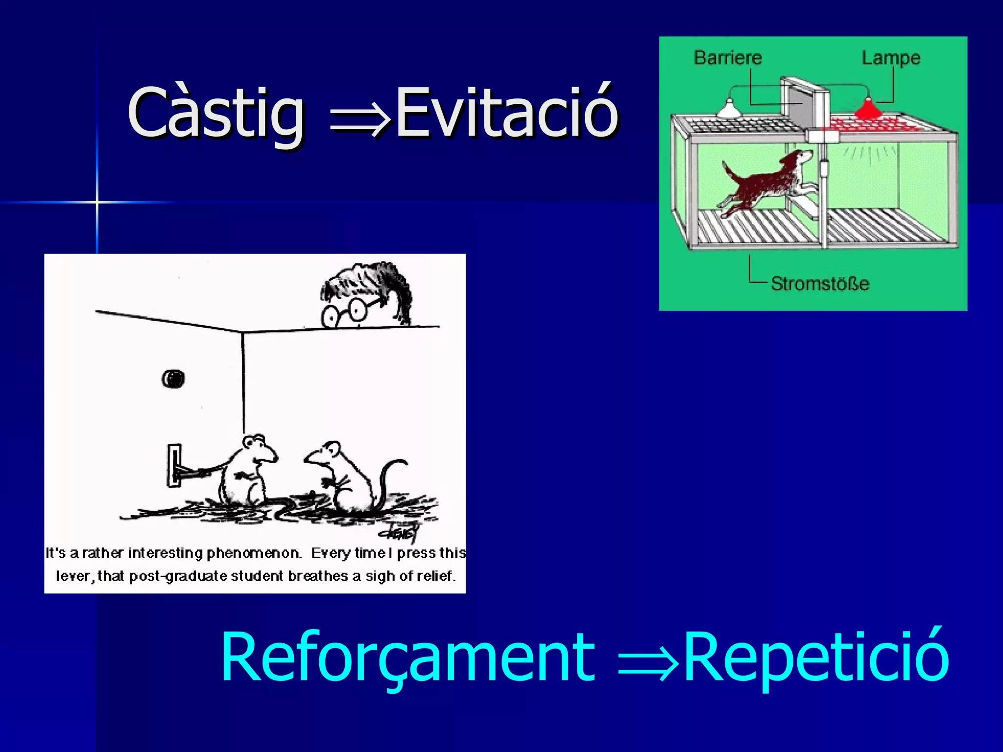 Càstig   Evitació  Reforçament   Repetició  