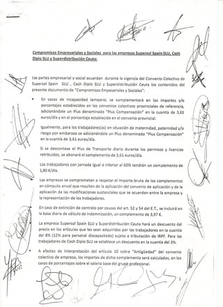 Compromisos empresariales y sociales. Supersol Spain SLU 2013/14