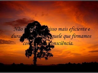 Não há compromisso mais eficiente e duradouro do que aquele que firmamos  com a nossa consciência.  