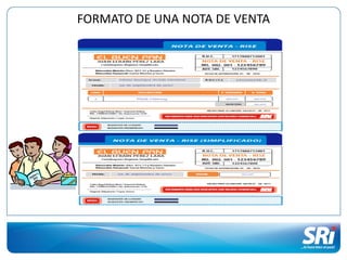 FORMATO DE UNA NOTA DE VENTA
 