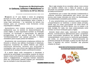 Proposta de Implementação de Programa de Multiplicação de Leituras, Leitores e Mediadores de Leitura - QUILOMBO MIRIM