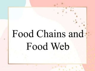 Food Chains and
Food Web
 