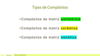 Apresentação sobre compósitos para a aula de conformação mecânica | PDF