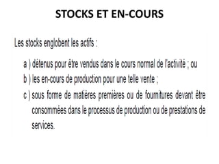 STOCKS ET EN-COURS
 