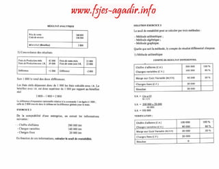 Comptabilité de gestion ( compta. analytique) exercices corrigés
