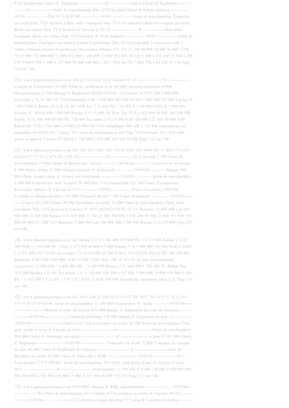 TVA récupérable Caisse S/ Transport ------------------d°--------------Caisse Clients S/ Règlement ---------
--------d°---------------Vente de marchandises Etat, TVA facturée Clients S/ Rabais antérieur ------------
-03/01---------------PAS D’ECRITURE ------------ 05/01---------------Vente de marchandises Transport
sur vente Etat, TVA facturée Client, emb. consignés Etat, TVA récupérable Clients Escomptes accordés
Bonis sur reprise Etat, TVA facturée S/ Facture d’AV-20 ------------------d°--------------Client emb.
consignés Bonis sur reprise Etat, TVA facturée S/ Vente indirecte --------------08/01--------------Achat de
marchandises Transport sur achat Location d’emballages Etat, TVA récupérable Fournisseur emb. à
rendre Chèques postaux Fournisseurs Escomptes obtenus 973 232 37 760 80 000 14 400 94 400 5 908
732 5 908 732 400 000 72 000 472 000 1 140 000 25 000 201 096 28 320 4 500 1 372 340 22 800 3 200
576 9 440 8 000 1 440 6 517 000 50 000 180 000 1 202 729,4 44 250 7 884 559,4 44 250 65 170 Page
123 sur 148
124. www.planeteexpertises.com 104 627 624 626 52 S/ Facture N° 32 --------------12/01--------------
Compte de l’exploitant 150 000 Publicité, publication et m. 60 000 Entretien réparation 45000
Documentation 12 000 Banque S/ Règlement RESOLUTION : 62 Facture N°1575 MB 1 600 000
Escompte 2 % 32 000 NF TVA Emballage NAP 1 568 000 282 240 50 000 1 900 240 267 000 Facture N
° 0015 MB X Rabais 10 % 0,1X NC 0,9X Esc 2 % 0,018X = 14 400 X = 14 400 0,018 X = 800 000
Facture N° 00266 MB 1 500 000 Remise 5 % 75 000 NC Port fact TVA 1 425 000 50 000 265 500 MB
Rabais 10 % 800 000 80 000 NC 720 000 Escompte 2 % 14 400 NAP 705 600 127 008 48 000 NAP
Rabais HF TVA 1 740 500 (15 000) (2 700) NF TVA Emballages 880 608 1 722 800 Journalisons ces
opérations 04/04/02 4111 Clients 701 Vente de marchandises 443 Etat, TVA facturée 7071 Port emb,
perdu et autre S/ Facture N° 00266 1 740 500 1 425 000 265 500 50 000 Page 124 sur 148
125. www.planeteexpertises.com 443 701 4111 6047 605 531 52 4191 601 4094 445 57 4011 773 625
622 616 57 57 4111 673 701 4194 443 -----------------d°---------------TVA facturée 2 700 Vente de
marchandises 15 000 Clients S/ Rabais hors facture -----------06/04/02-------------Fournitures de bureau
4 500 Autres achats 19 400 Chèques postaux S/ Règlement -------------10/04/02-----------Banque 500
000 Client, avance reçus S/ Avance sur commande ------------15/04/02------------Achat de marchandises
1 600 000 Fournisseur, emb à rendre 50 000 Etat, TVA récupérable 282 240 Caisse Fournisseurs
Escomptes obtenus S/ Facture A-1575 -----------19/0402--------------Prime d’assurance 450 000
Location et charges locatives 250 000 Transport de plis 7 500 Caisse Règlement -------------25/04/02-----
------Caisse 832 608 Clients 48 000 Escomptes accordés 14 400 Vente de marchandises Client, emb
consignés Etat, TVA facturée S/ Facture N° 0015 RESOLUTION: 63 3/5 Boissons 12 000 000 Lait 400
000 MB 12 400 000 Remise 5 % 620 000 17 700 23 900 500 000 1 850 240 50 000 32 000 707 500 720
000 48 000 127 008 16/5 Boissons 2 400 000 Lait 100 000 MB 2 500 000 Remise 5 % 125 000 Page 125
sur 148
126. www.planeteexpertises.com NC Rabais 2 % 11 780 000 235 600 NC 1 2 375 000 Rabais 2 % 47
500 NAP 11 544 400 NC 2 Port 2 327 500 48 000 8/5 MB Remise 5 % 7 000 000 350 000 NAD 1 NAD
2 2 375 500 178 752 NC Escompte 1 % 6 650 000 66 500 NAD 2 554 252 NF Port 6 583 500 100 000
Ristourne 6 683 500 (300 000) NAP (1) RS = (NC doit – NC d’AV) t% ou bien marchandises
Conservées 12 000 000 – 2 400 000 MC = 9 600 000 Remise 5 % 480 000 6 383 500 NC Rabais Net
18/5 MB Remise 5 % NC Escompte 1 % 9 120 000 182 400 8 937 600 1 000 000 50 000 950 000 9 500
RS = 8 937 600 * 2 % RS = 178 752 ( NAD 2) NAP 940 500 Journal des opérations chez LUX Page 126
sur 148
127. www.planeteexpertises.com 601 4011 244 52 244 52 4111 673 701 7071 701 4111 57 4111 611
613 57 83 57 03/05/96 Achat de marchandises 11 544 400 Fournisseurs S/ Achat -----------04/05/96-----
--------------------Matériel et mob. De bureau 870 000 Banque S/ Règlement des frais de transport --------
----------06/05/96------------------Matériel de bureau 130 000 Banque S/ Règlement de frais --------------
-08/05/96---------------------Clients 6 683 500 Escomptes accordés 66 500 Vente de marchandises Port
emb. perdu et autre S/ Facture de vente ---------------------d°-----------------------Vente de marchandises
300 000 Clients S/ Ristourne sur achat ------------------------d°--------------------Caisse 6 383 500 Clients
S/ Règlement ------------------10/05/96------------------Transport sur achat 72 000 Transport pr compte
de tiers 48 000 Caisse S/ Règlement du transport ----------------------d°----------------------Dons et
libéralités accordés 35 000 Caisse S/ Dons fait à ZEHE --------------------16/05/96----------------4011
Fournisseurs 2 375 500 601 Achat de marchandises 7071 Port, emb perdu et aut. S/ Facture d’avoir
4011 ----------------------d°----------------------Fournisseurs 11 544 400 870 000 130 000 6 650 000 100
000 300 000 6 383 500 120 000 35 000 2 327 500 48 000 178 752 Page 127 sur 148
128. www.planeteexpertises.com 6019 RRR obtenus S/ RRR supplémentaire ------------------18/05/96---
---------------701 Vente de marchandises 4111 Clients 673 Escomptes accordés S/ Facture AV-32 --------
---------21/05/96-------------------622 Location charges locatives 57 Caisse S/ Location en espèce --------
 