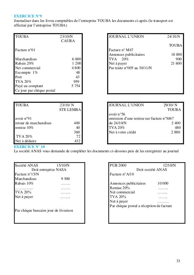 Le bilan comptable cours et exercices pdf