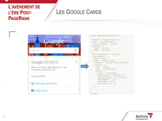 10
L’AVÈNEMENT DE
L’ÈRE POST-
PAGERANK
LES GOOGLE CARDS
 