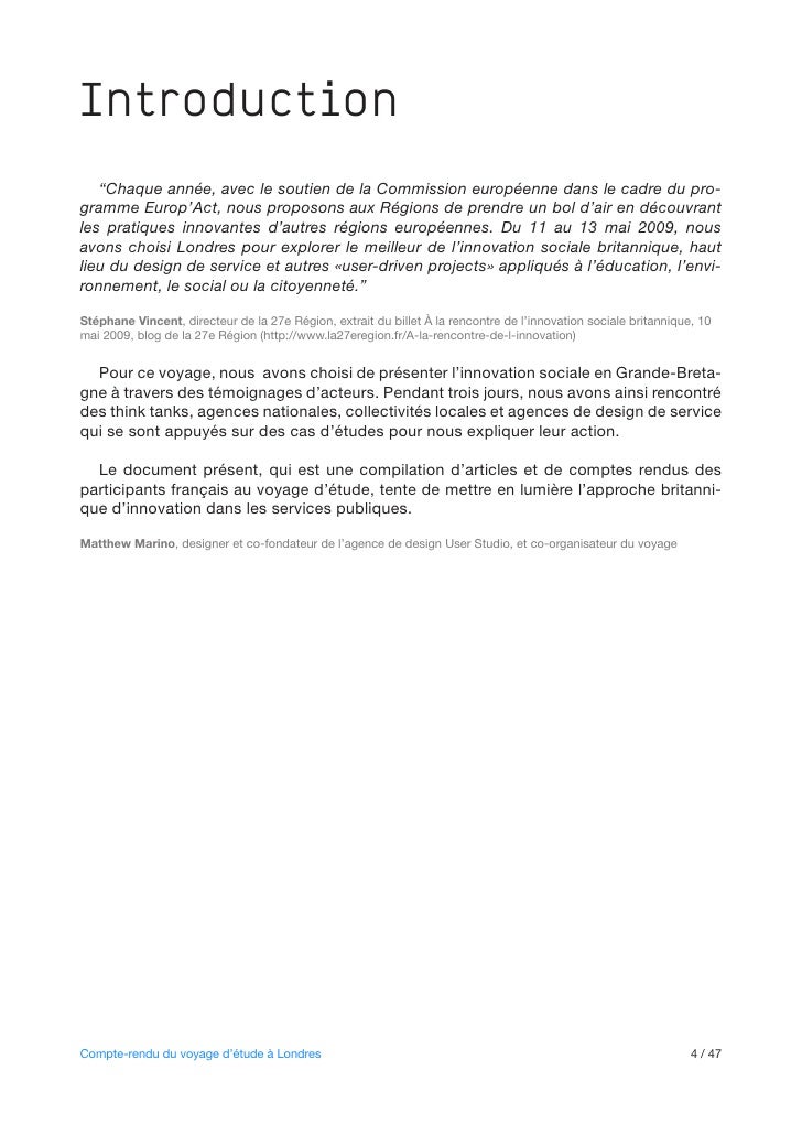 compte rendu londres