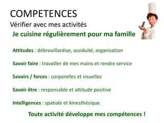 COMPETENCES
Attitudes = savoir être
 