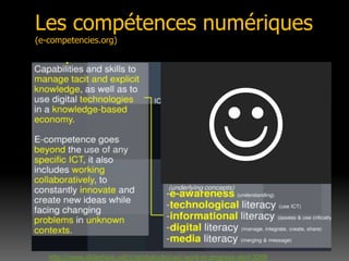 Les compétences numériques(e-competencies.org)http://www.slideshare.net/cristobalcobo/uoc-work-in-progress-abril-2009