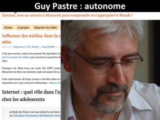 Ken Robinson : l’école tue la créativité
      Guy Pastre : autonome
 