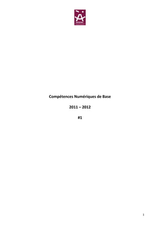 Compétences Numériques de Base

         2011 – 2012

             #1




                                 1
 
