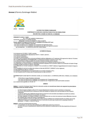 Projet de promotion d’une opération
Page 24
Annexe 1 Permis d'aménager Rédéné
 