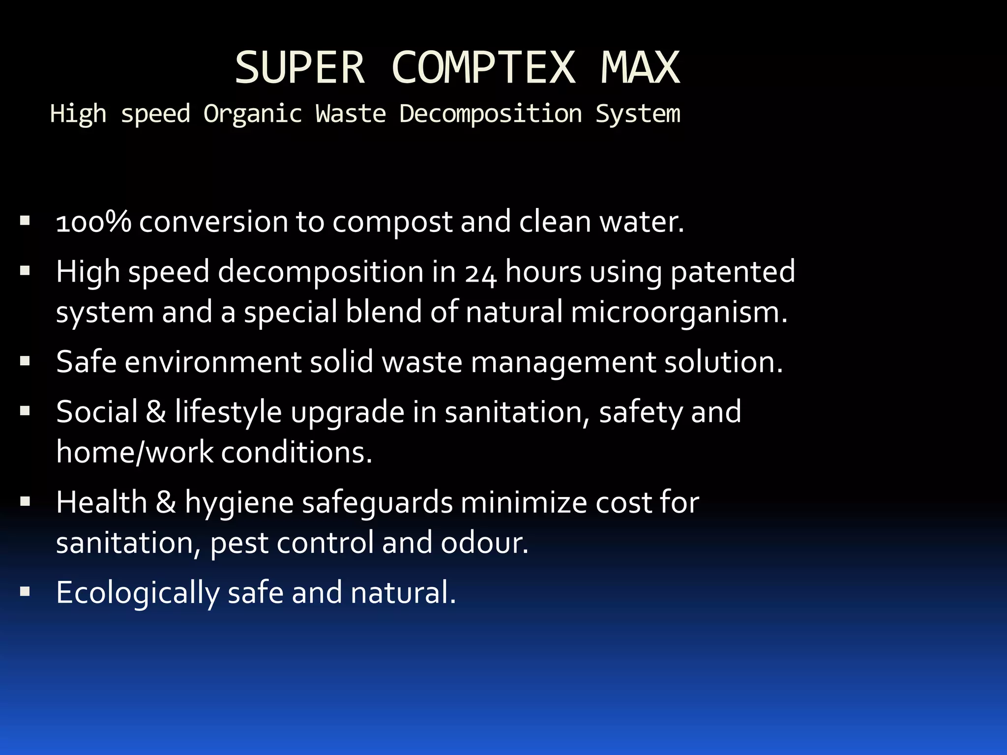 Food waste enters the system for processing