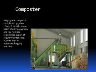 Separation Packaged food, aluminum cans, plastic are automatically separated into a bin.