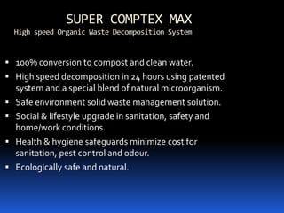 Food waste enters the system for processing