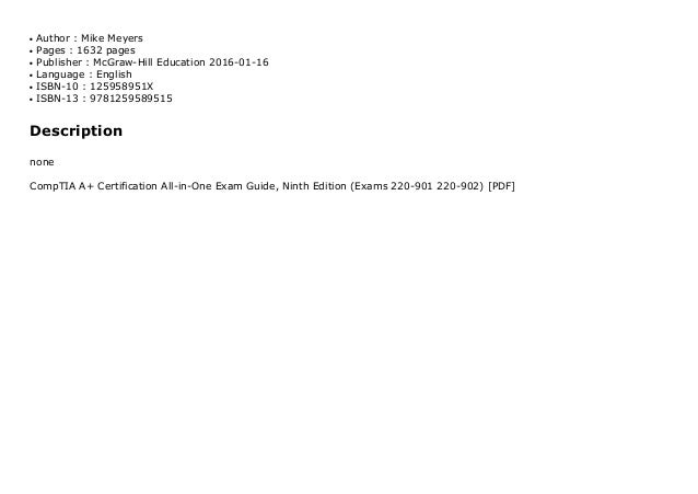 mike meyers comptia a+ 9th edition pdf free download