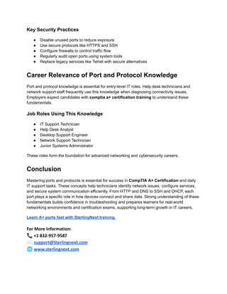 CompTIA A+ Ports and Protocols Guide for Exam Success | PDF