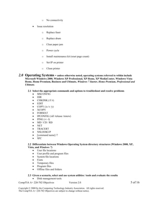 CompTIA A+ practical objectives | PDF