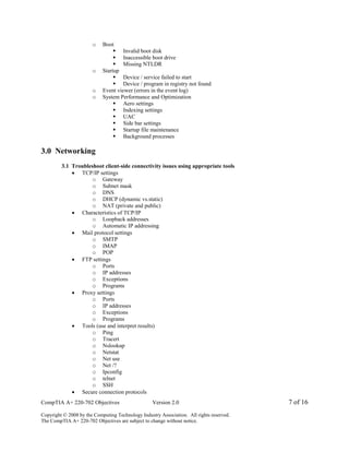 CompTIA A+ practical objectives | PDF