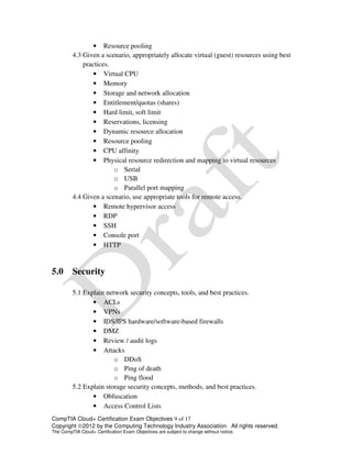 CompTIA Cloud+ Objectives | PDF
