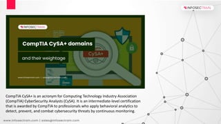 CompTIA CySA+ domains and their Weightage.pptx